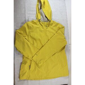 Women’s Free Country Water Resistant Hooded Rain Jacket! Packable! Yellow Zip-Up